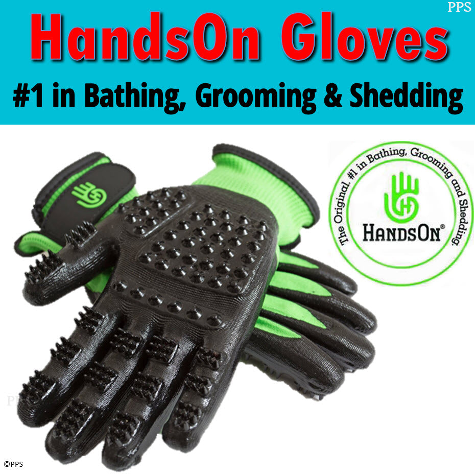HandsOn Gloves - #1 Grooming, Bathing and Shedding Tool!